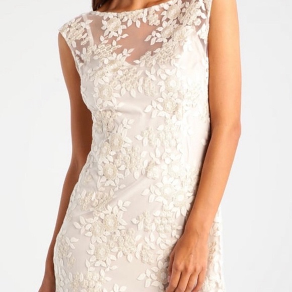 Lauren Ralph Lauren Ivory Embroidered Sheer Dress Size 2 - Picture 1 of 9